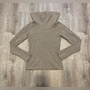 Daytrip Cowl Neck Brown Women’s Sweater Acrylic, Wool, Nylon, Spandex Size M Tan